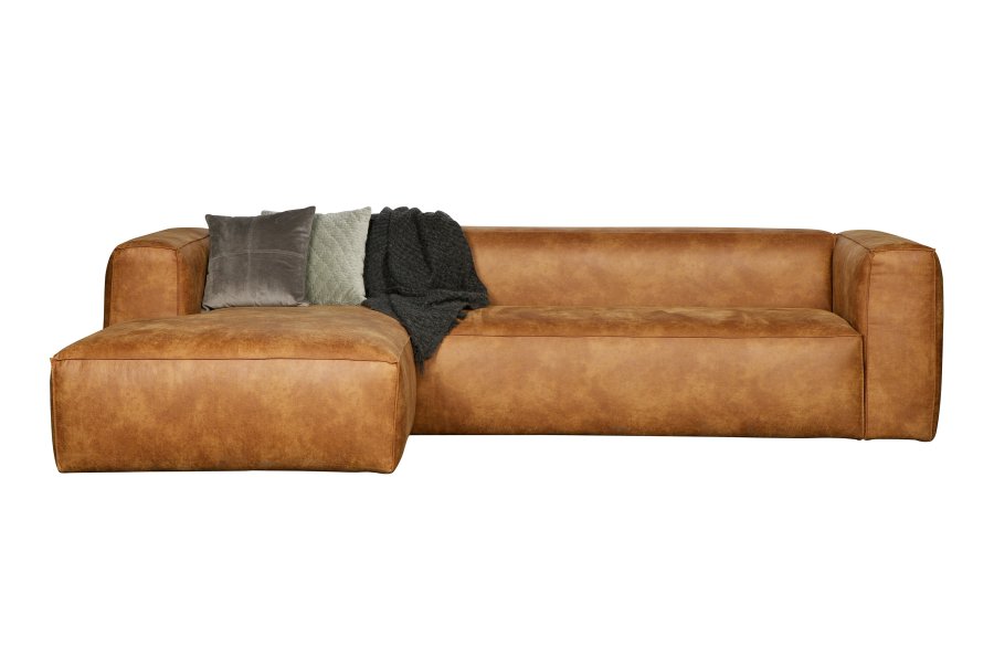 WOOOD Bean hjrnesofa, venstre - cognac skinnfiber/polyester