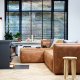 WOOOD Bean hjrnesofa, venstre - cognac skinnfiber/polyester