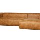WOOOD Bean hjrnesofa, hjre - cognac lderfiber/polyester