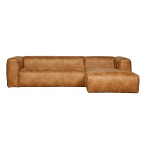 WOOOD Bean hjrnesofa, hjre - cognac lderfiber/polyester