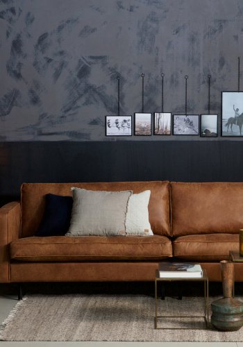 WOOOD Rodeo 3-seters sofa - konjakkstoff