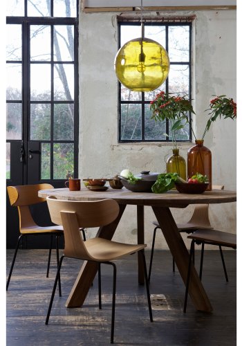 WOOOD Collection spisestuestol - finér i naturlig ask og sort stl