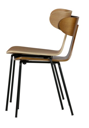 WOOOD Collection spisestuestol - finér i naturlig ask og sort stl