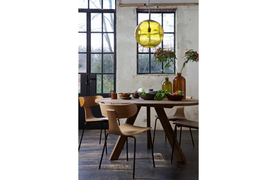 WOOOD Collection spisestuestol - brun ask finer og sort stl