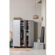 WOOOD Dennis garderobe for barn, m. 3 drer, 5 hyller og 1 hengerstang - betonggr furu
