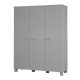 WOOOD Dennis garderobe for barn, m. 3 drer, 5 hyller og 1 hengerstang - betonggr furu