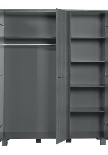 WOOOD Dennis garderobe for barn, m. 3 drer, 5 hyller og 1 hengerstang - stlgr furu