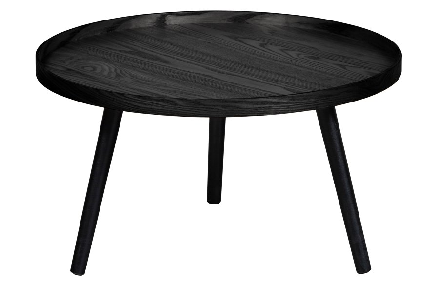 WOOOD Mesa sidebord L, rundt - svart MDF og furu (60)