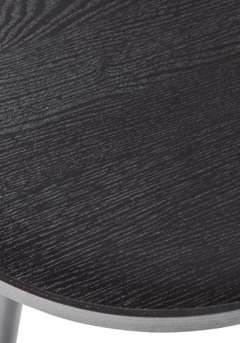 WOOOD Mesa sidebord L, rundt - svart MDF og furu (60)