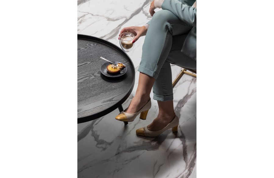 WOOOD Mesa sidebord XL, rundt - svart MDF og furu (78)