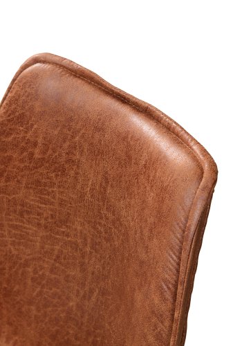 WOOOD Swen spisebordstol - cognac PU og sort metall