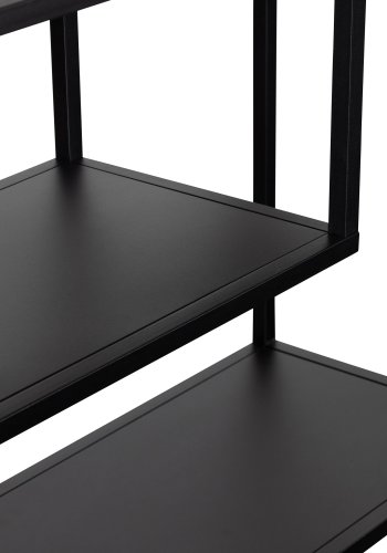 WOOOD Teun bokhylle - svart metall (H:188)(H:188cm x85cm x 35cm)