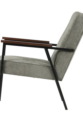 WOOOD Sally lenestol - vrbitt grnn polyester/polyamid flyel og stl