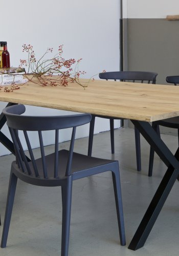 WOOOD Tablo X bordben til spisebord - matt sort metall