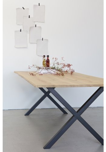 WOOOD Tablo X bordben til spisebord - matt sort metall