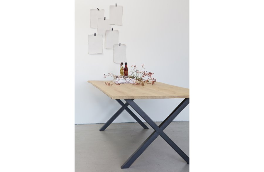 WOOOD Tablo X bordben til spisebord - matt sort metall