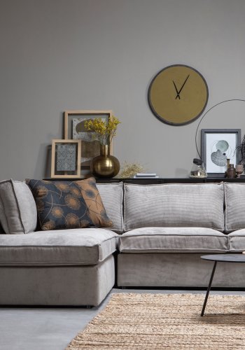 WOOOD Thomas hjrnesofa, venstre - vrbitt grnn polyester/polyamid flyel