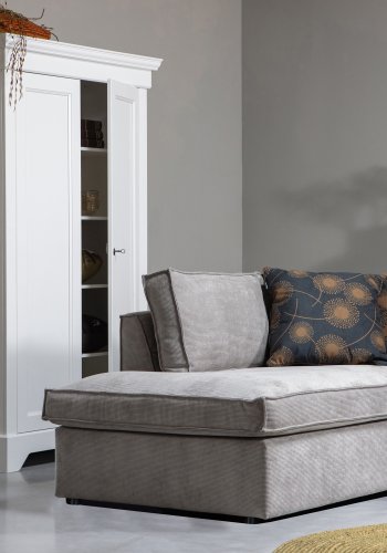 WOOOD Thomas hjrnesofa, venstre - vrbitt grnn polyester/polyamid flyel