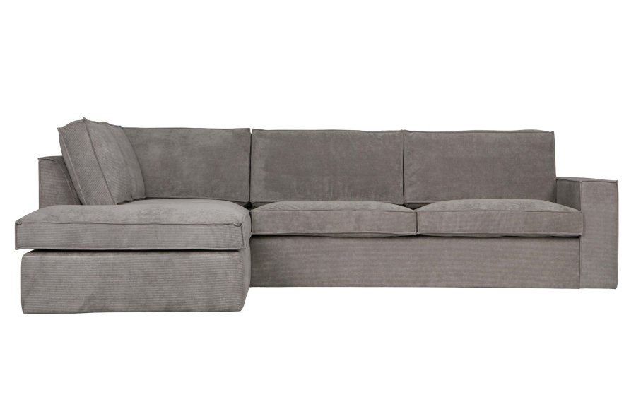 WOOOD Thomas hjrnesofa, venstre - vrbitt grnn polyester/polyamid flyel