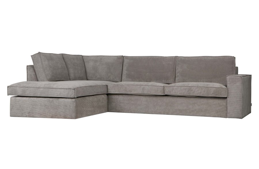 WOOOD Thomas hjrnesofa, venstre - vrbitt grnn polyester/polyamid flyel