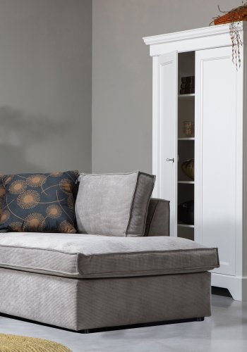 WOOOD Thomas hjrnesofa, hyre - vrbitt grnn polyester/polyamid flyel