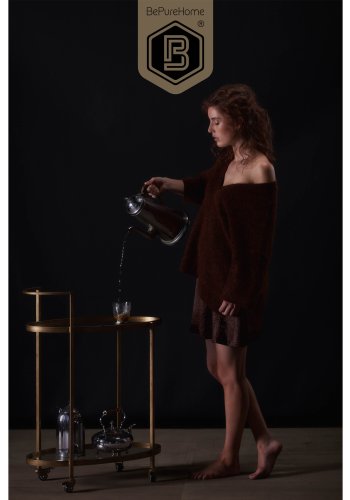 WOOOD Collection rullebord, m. 2 glashylder og hjul, oval - antik messing metal (67x35)