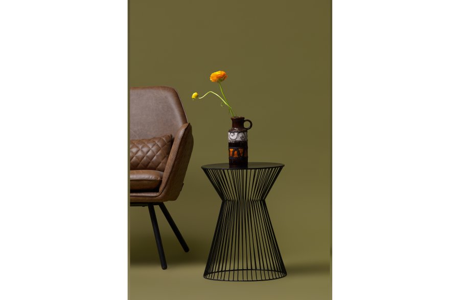 WOOOD Suus sidebord, rundt - svart metall (35)