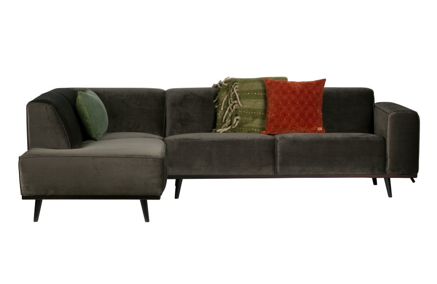 WOOOD Statement hjrnesofa, venstre - varm grnn flyel