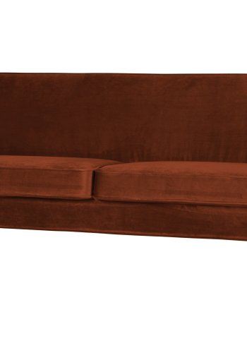 WOOOD Rocco sofa - rust polyester flyel og svart bketre