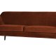WOOOD Rocco sofa - rust polyester flyel og svart bketre