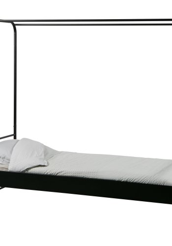 VTWONEN Barneseng med kyeseng, med lamellbunn i metall, uten madrass - svart stl (90x200)