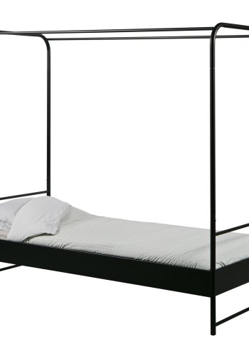 VTWONEN Barneseng med kyeseng, med lamellbunn i metall, uten madrass - svart stl (90x200)