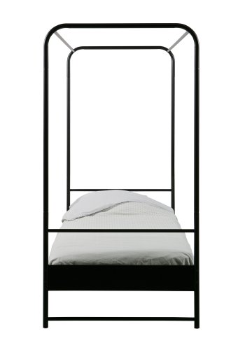 VTWONEN Barneseng med kyeseng, med lamellbunn i metall, uten madrass - svart stl (90x200)