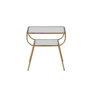 WOOOD Amazing sidebord, m. 1 hylde - glas og antik messing jern (47x40,5)