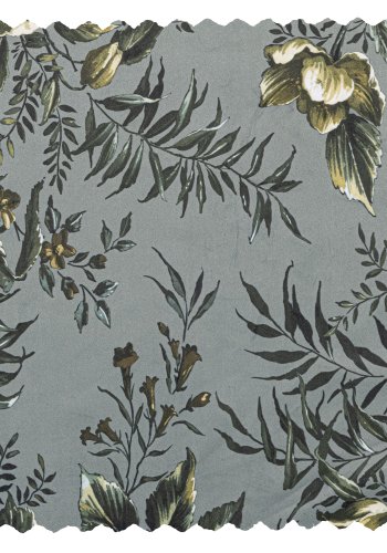 WOOOD Vogue lenestol - gr flyelspolyester med valmuetrykk og sort metall