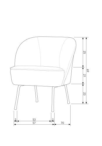WOOOD Vogue lenestol - svart stoff og svart metall