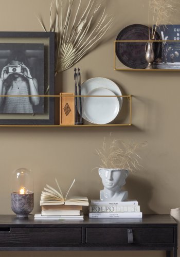 TRE EKSKLUSIV Silas sidebord, m. 2 skuffer - svart Blacknight brstet ask og metall (140x40)