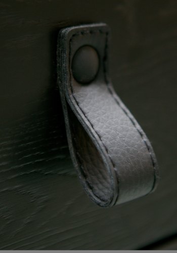 TRE EKSKLUSIV Silas sidebord, m. 2 skuffer - svart Blacknight brstet ask og metall (140x40)