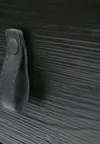 TRE Zola nattbord, m. 1 skuff - svart tre og metall (40x35)