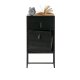 TRE Zola nattbord, m. 1 dr og 1 skuff - svart tre og metall (40x35)