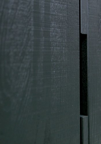 WOOOD EKSKLUSIV Silas garderobeskap, 2 drer, 4 hyller, 1 skuff - svart Blacknight brstet asketre