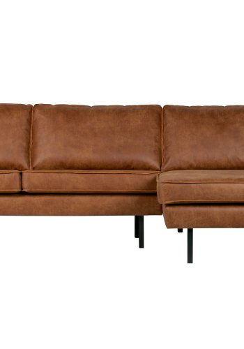 WOOOD Rodeo sofa, med hyre sjeselong - cognac stoff