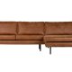 WOOOD Rodeo sofa, med hyre sjeselong - cognac stoff