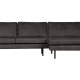 WOOOD Rodeo sofa, med hyre sjeselong - svart stoff