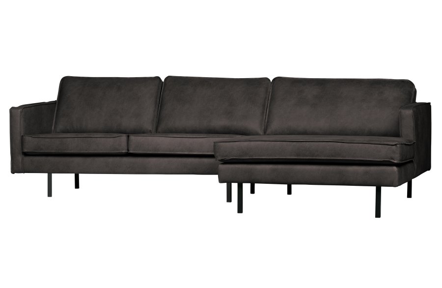 WOOOD Rodeo sofa, med hyre sjeselong - svart stoff