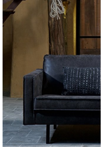 WOOOD Rodeo sofa, med hyre sjeselong - svart stoff