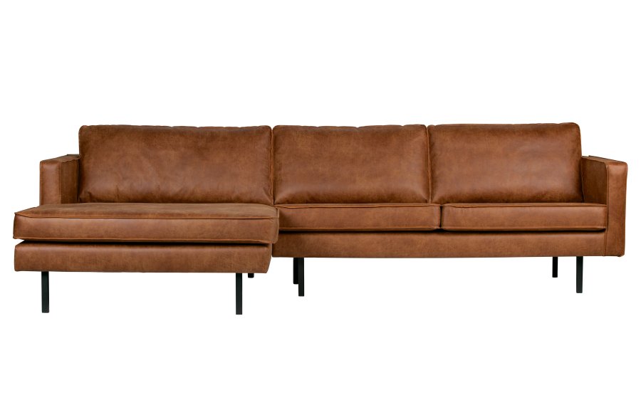WOOOD Rodeo sofa, med venstre sjeselong - cognac stoff