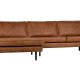 WOOOD Rodeo sofa, med venstre sjeselong - cognac stoff