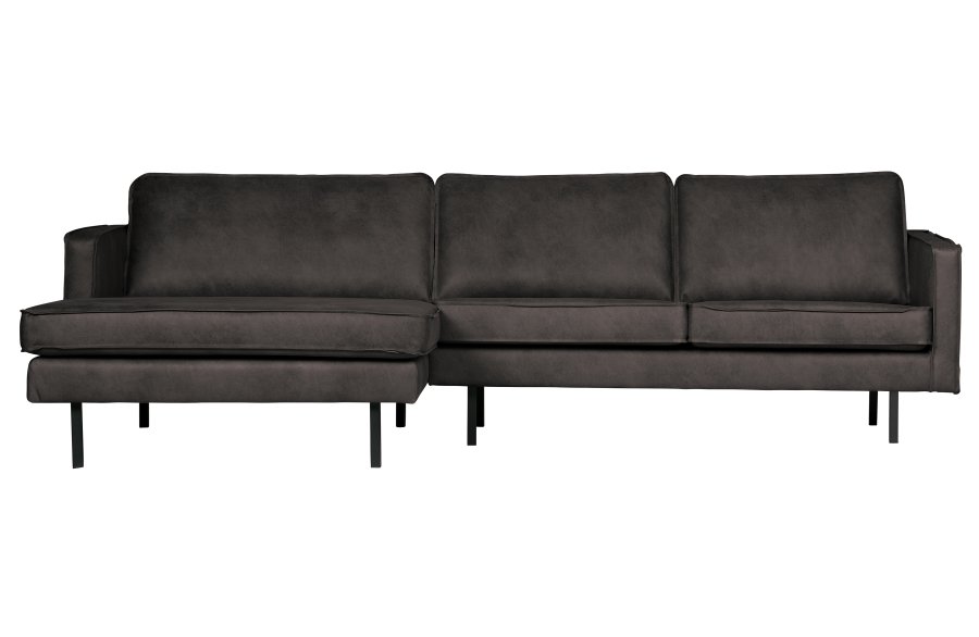 WOOOD Rodeo sofa, med venstre sjeselong - svart stoff