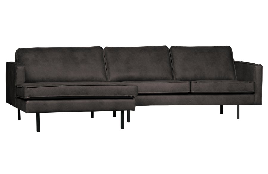 WOOOD Rodeo sofa, med venstre sjeselong - svart stoff